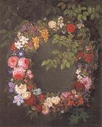 Jensen Johan Garland of flowers oil painting artist